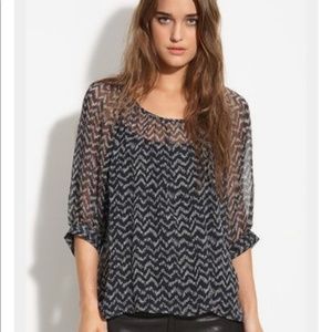 JOIE Womens Small S Astara 100% Silk Blouse Black